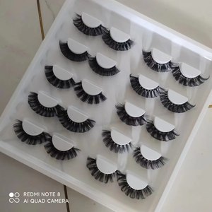 Ciglia drammatiche 20mm di visone finto super arricciatura ciglia russe riutilizzabili 10 paia di confezioni di ciglia soffici e sottili set all'ingrosso - Product Image 1
