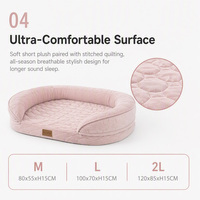 Lit pour chien en mousse à mémoire de forme orthopédique de luxe, amovible, à structure alvéolée, pour un sommeil profond et soutenu