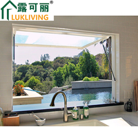 Lukliving, diseño novedoso, puertas y ventanas de aluminio, toldo de ventana pequeña, control manual, toldo certificado, ventana abierta