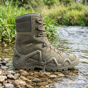 Elkland High Cut Tactical Boots <b>Waterproof</b> Artificial Nubuck Membrane Lining Anti Slip Rubber Outsole Lightweight - Product Image 6