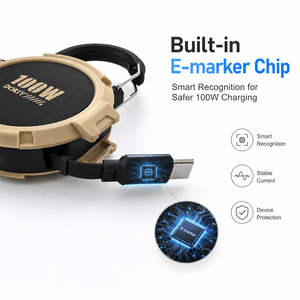 Câble USB C rétractable E-Marker 100W PD pour une charge haute puissance stable - Product Image 3