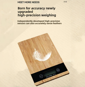 정확한 디지털 대나무 주방 저울: LCD 디스플레이, 다중 단위 변환, 배터리 전원, 간편한 음식 무게 측정 - Product Image 2