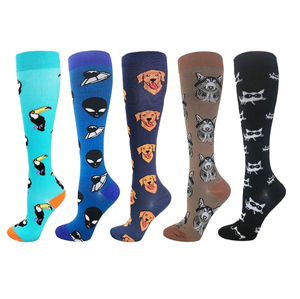 Custom Compression Hiking Socks Design Colorful Nylon Travel <strong>Flight</strong> Sporty Compression Socks for Women <strong>Men</strong> - Product Image 1