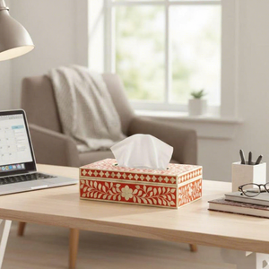 กล่องใส่กระดาษทิชชูหรูหรา งานฝีมือฝังกระดูก ดีไซน์รักษ์โลก ของตกแต่งบ้านและห้องน้ำ Tradebyd - Product Image 1