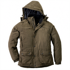 Veste de chasse pour homme en toile 100% coton, coupe-vent, respirante, avec logo personnalisé, doublure en polyester, marque personnalisée - Product Image 1