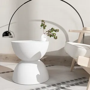 Design unico divano tavolino lato salotto cemento rotondo tavolino da caffè mobili per la casa moderno Nordic tavolo GRC materiale