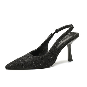 Sandalias de Tacón Alto de Verano para Mujer, Estilo Xiaoxiangfeng de Alta Gama, con Punta en Pico, Tacón Delgado, Cómodas, para Usar con Faldas - Product Image 4