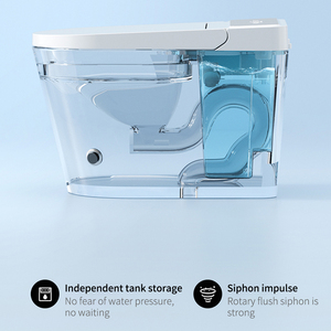 Inodoro Multifuncional Grande con Asiento en U, Montado en el Suelo, con Control Remoto, Sin Límite de Presión de Agua, Aromaterapia, Desodorización Automática - Product Image 5