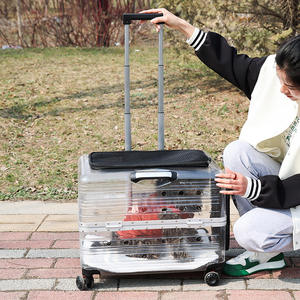 Carrito portátil de lujo <span class=keywords><strong>para</strong></span> perros y gatos, Material de PC con caja de aviación de rueda Universal 360, transportador de mascotas de viaje <span class=keywords><strong>al</strong></span> aire libre - Product Image 2