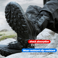 Bottes tactiques mi-mollet noires unisexes, absorption des chocs