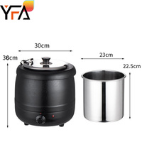 Hôtel Commercial Restaurant Pot Thermique Électrique Soupe Chauffante Pot En Acier Inoxydable Réchauffeur De Nourriture Conteneur 10/13L Réchauffeur De Soupe