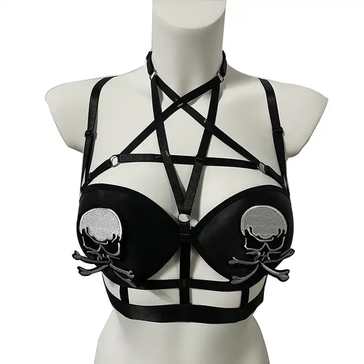 women's punk gothic garter lingerie set
