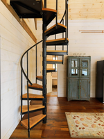 Escalier en colimaçon en bois sur mesure avec structure métallique pour villa et maison duplex