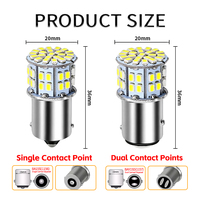 Ampoules LED 1156 BA15S 1157 SMD 50 LED 1206 pour voiture, BAY15D P21W, éclairage automobile, style automobile, DC12V
