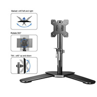 Soporte de Monitor de brazo largo único de rotación de 360 grados, soporte de ordenador de escritorio para montaje en soporte de montaje de Monitor LCD de 17 "-32"