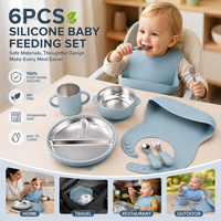 Nouveauté : Assiettes et bols en silicone et acier inoxydable sans BPA pour enfants, ensemble de vaisselle pour bébés et enfants avec certification CE/CPC