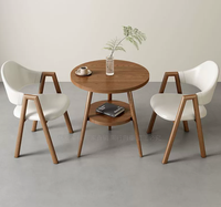 Petit ensemble de table basse et de chaises en bois massif moderne pour la maison, idéal pour les salons de thé, les cafés, les réceptions et les négociations.