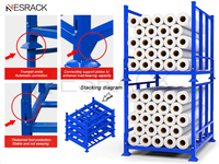 Étagère métallique robuste pour pneus de voiture, cage empilable pour entrepôt, rouleau de tissu, tapis, cuir, stockage, équipement de stockage de marchandises