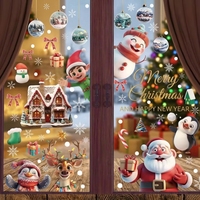 Autocollants de Noël pour fenêtres, 500 pièces, autocollants réutilisables en PVC, Père Noël, bonhomme de neige, pour la décoration de vitres, décorations de Noël