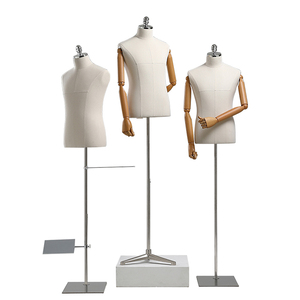 Tienda de ropa escaparate de lino maniquí masculino <span class=keywords><strong>Torso</strong></span> soporte medio cuerpo <span class=keywords><strong>hombres</strong></span> traje maniquí para hombre traje de mesa masculino maniquí - Product Image 4