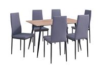Ensemble Table et Chaises de Salle à Manger Nordique Moderne en Verre, Revêtement en Cuir PU Stable, Dernière Collection, Idéal pour Hôtels, Prix Abordable