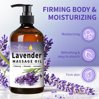 Huile Essentielle de Lavande 500ml en Gros, Huile de Massage Biodégradable Écologique à la Glycérine pour Hommes, Huile Corporelle Hydratante pour la Peau