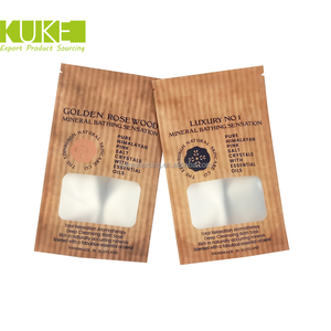 Sacs avec fenêtre en mylar personnalisé <span class=keywords><strong>Sachet</strong></span> à fermeture éclair Emballage de sel de mer Sac pochette en mylar pour collation debout - Product Image 1