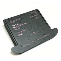 Boîte d'expédition personnalisée noire mouchetée, boîte pliante en carton ondulé rose avec texte, pour cosmétiques, bijoux, emballage cadeau