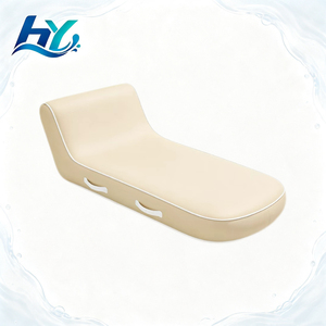 <b>Inflatable</b> Lounger Chair with Fabric Cover, Anti-Slip Wear-Resistant Soft Skin-Friendly Air <b>Sofa</b> for Pool Beach Outdoor Leisure - Product Image 1