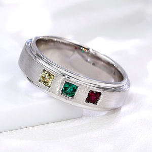 Anillos de Joyería de Moda de Oro Blanco Sólido de 14K con Piedras Preciosas Certificadas GRC en Verde Amarillo, Diseño Nuevo, Anillo Personalizado para Niñas, Regalo para Niña - Product Image 2