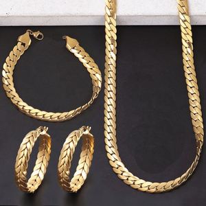 Women's Jewelry Sets Necklace Earrings Gift Set 18K Gold Plated Stainless Steel Certified Lightweight Trendy Wedding Party - Product Image 3
