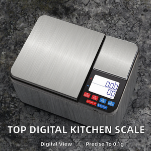 Fabricante Líder de Básculas Digitales de Cocina de la Mejor Calidad, Báscula <span class=keywords><strong>para</strong></span> Pesar Alimentos de 0.1G, Báscula de Doble Plataforma con Batería - Product Image 2