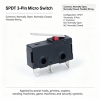 Micro-interrupteur à levier long 3 broches SPDT 5A 250VAC Glockparts Glockswitch, micro-interrupteur momentané pour contrôle de limite des appareils électroménagers