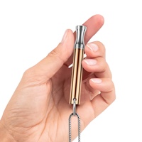 Stylo à vapeur sans tabac en acier inoxydable, tendance, avec chaîne en bambou, aide au sevrage tabagique, collier respiratoire aux herbes