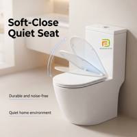 Cuvette de toilette monobloc en céramique sans bride, style européen, en porcelaine blanche, à double chasse à décharge directe