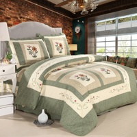 Ensemble de couette matelassée lavable en trois pièces, patchwork authentique brodé, haute qualité, personnalisable