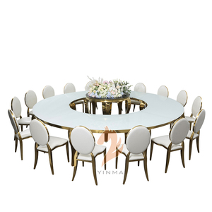 Luxurious S-shaped Glass Top <strong>Table</strong> With <strong>Gold</strong> Legs Is Perfect for Elegant and Stylish Wedding Events - Product Image 6
