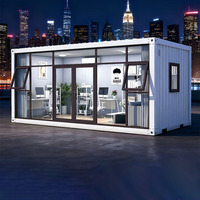 Casa Contenedor Modular Transpirable con Vidrio y Ventanas, Diseño Moderno para Oficina, Villa, Taller, Cafetería