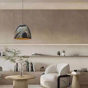 Luminaire suspendu LED réglable en hauteur de style Wabi-Sabi, design industriel, peint à la main, pour salon et maison - Product Image 4