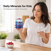 Gummies de citrate de magnésium pour enfants, saveur framboise, complément apaisant et relaxant, santé cardiaque et nerveuse, soutien musculaire, amélioration de la mémoire, 90 unités