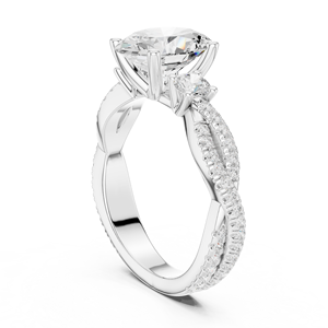 แหวนเพชรสำหรับผู้หญิง18Kt ชุบโรเดียมสำหรับงานแต่งงานแหวนเพชรที่22Kt 14Kt 10Kt ระดับพรีเมี่ยม - Product Image 3