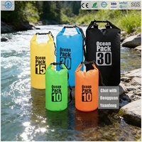 Sac étanche étanche stockage extérieur pliable pvc roulant camping randonnée canotage impression personnalisée bâche sac sec en pvc avec sangle
