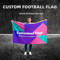 Drapeau de club de football personnalisé 3x5FT en polyester, imprimé numériquement pour événements promotionnels et usage commercial en extérieur