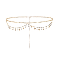 Chaîne de taille en strass d'été pour femmes, chaîne de corps en or et argent pour la danse du ventre, bijoux de bikini