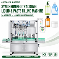 Machine de remplissage automatique de liquides et de pâtes ZXSMART à 4 buses avec suivi synchronisé pour savon liquide, détergent, gel douche, crème