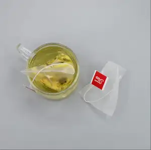 Disposable Triangle Nylon Tea Infuser Bag Nylon Mesh Pyramid Tea Filtering Bags With Tag Drawstring