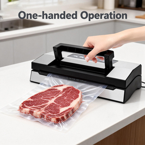 Machine de mise sous vide alimentaire OEM professionnelle, Scelleuse sous vide alimentaire <span class=keywords><strong>Pro</strong></span> à double soudure thermique, Poignée Easy-Lock, Coupe-sac intégré et Rangement des sacs - Product Image 2