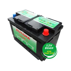 Hot 12 Volt 60 70 80 92 105 AH Rechargeable AGM Start Stop Battery Auto Car Batteries