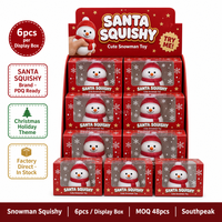 Southpeak Toy Snowman Squishy Ultra Soft Flour Fill Slow Rebound Christmas Toy Stress Relief 14cm PVC Box PDQ Display OEM WS