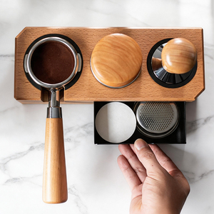 Own Mold Snap-on Disassembly Eco-Friendly Classic Barista <b>Tools</b> Multifunction Solid Wood Coffee Tamping Station with <b>Drawer</b> - Product Image 5